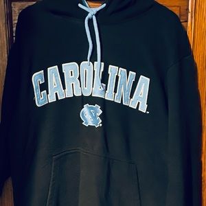 VTG UNC North Carolina Tar Heels Hooded Hoodie Sweatshirt Mens Large Dark Blue
